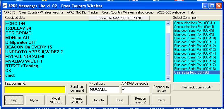 CCW APRS Messenger screenshot