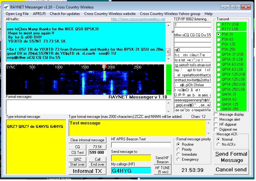 CCW RAYNET Messenger screenshot